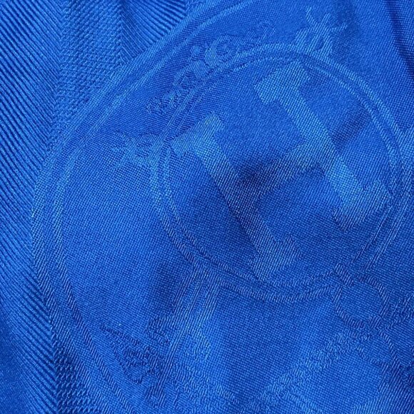 Auth HERMES New Libris - Blue Cashmere Silk Scarf - Picture 6 of 6